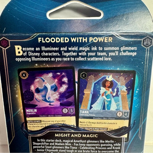 NWT. Disney Lorcana: Rise of the Floodborn Starter Deck Merlin & Tiana.